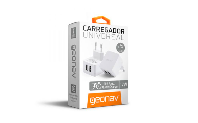 Carregador de parede Universal USB dupla saída 3.4A